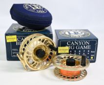 Ross USA Canyon BG5 gold finish alloy salmon fly reel with spare spool, quarter turn spindle spool