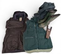 Collection of Fishing, Hunting, and Shooting Clothes and Boots: a pair of rubber G & G boots size