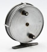 Hardy Bros Triumph 4” centrepin reel with line guide, twin black handle, optional check button to