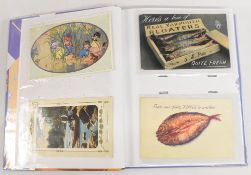 Collection of 66 vintage fishing post cards and booklets, including a rare Milward’s Fill The