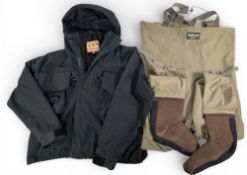 Hodgman Wadlite Fishing Waders, braced chest waders, with neoprene socks, size XL with fishing