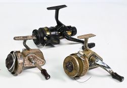 3x Fixed spool reels to incl Ambidex No1 casting reel, another Ambidex reel (broken bail arm) and