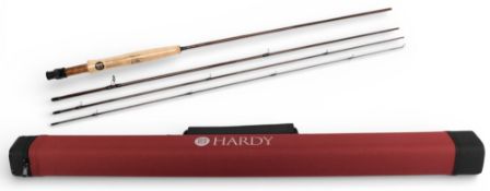 Fine Hardy Alnwick Shadow Sintrix 220 carbon trout fly rod, 8ft 6” 4pc line 4#, alloy double