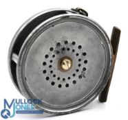 Hardy Perfect brass faced alloy trout fly reel, 3 5/8