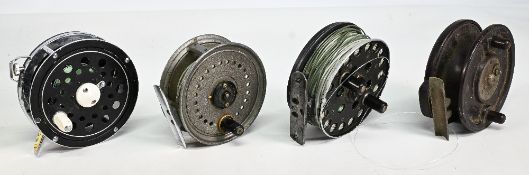 A collection of fly reel in need of some TLC: 1x Allcock Aerialite 3 ¾” reel, working (needs a