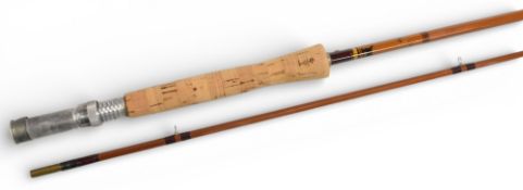 J S Sharpe, Aberdeen, Scottie Brand impregnated split cane trout fly rod, retailed by Farlows No 3.