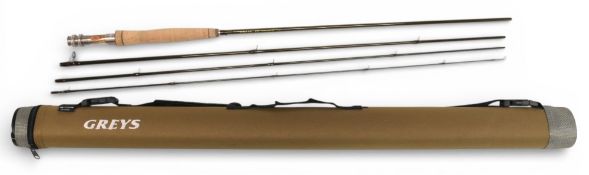 Greys Alnwick XF2 “Streamflex” carbon trout fly rod, 10ft 4pc line 5#, alloy double uplocking reel