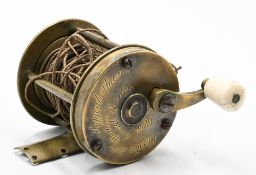 Important Early London Maker 2” multiplier all brass reel c1805-1818 inscribed in script styled to
