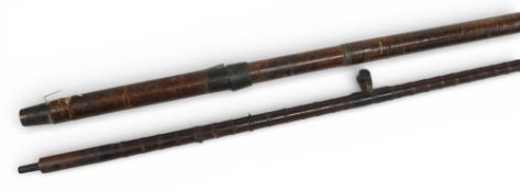 Heavy weight greenheart antique big game saltwater boat/shark rod, cord whipped handle with brass