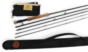Hardy Alnwick “The Uniqua” carbon trout fly rod, 10ft 4pc with spare tip, line 6#, alloy double