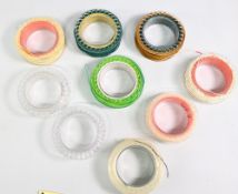 9x Unbranded fly reels cartridge spools, 3 ¾”, 7 with lines, 2 unlined. (9)