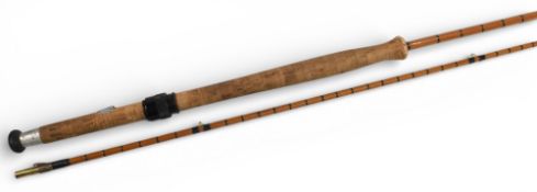 J J S Walker Bampton & Co Alnwick, split cane trout/sea trout fly rod No 25677, 11ft 2pc, alloy down