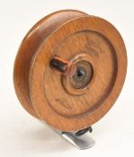 Rare Milward's The Brownie, Patent 1921, twisting foot, Nottingham pattern reel, polished wooden
