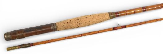 Unnamed split cane brook trout fly rod, 7ft 2pc, alloy reel seat and collar, ceramic butt ring,