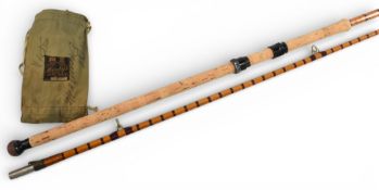 Hardy Alnwick “The Super Decantelle” (steel centre) Palakona split cane spinning rod, No H 12106,