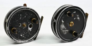 2x Various centrepin reels to include 3 ½” Allcocks The Swift reel in black finish, twin handle,
