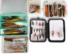 5x Small containers with a selection of salmon flies, as follows: 1x 16 small doubles. 1x tube flies