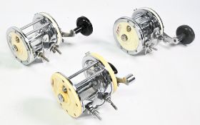 3x Garcia Mitchell Sea fishing multipliers, 624 Captain, 622, both little used and a 604, hairline