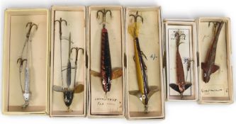 Collection of vintage Hardy boxed and carded lures, comprising Golden Sprat, Special Phantom, Sand