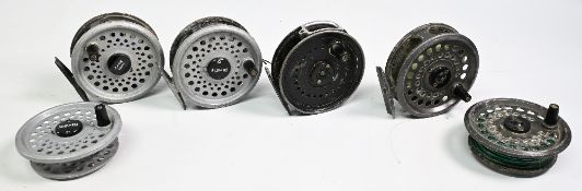 2x Leeda Intrepid Rimfly regular fly reels, plus one spare spool, an older grey finish Rimfly with