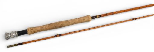 J S Sharpe Ltd Aberdeen Scottie Brand impregnated split cane trout fly rod, 10ft 2pc line 6#,