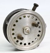 Hardy Bros Silex Superba 4” casting reel with ribbed alloy foot, twin handled, quick release