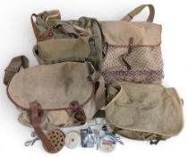 Liddesdale Barbour Cavas Fishing Tackle Bag, with leather trim, wide webbing shoulder strap, this