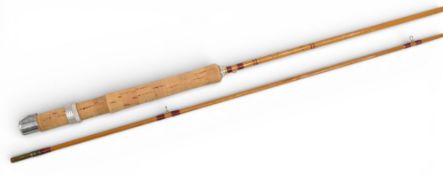 Fine Constable of Bromley “The Wallop Brook” split cane brook trout fly offset rod No 373, 6ft 9” (