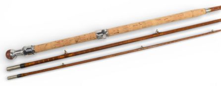 A Hardy built cane spinning rod for Chubbs of Edgware, marked “Special”, 14ft 3pc, 27” handle with
