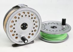 Hardy Bros “The Viscount 150 Mk II” alloy trout fly reel with spare spool, 3 7/8” ventilated