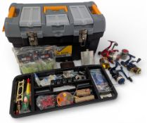 Kingmann Toolbox / Fishing Tackle box, with fishing tackle and reels, floats, rig weights,