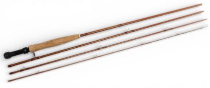 Snowbee Classic carbon trout fly rod, 9ft 4pc line 5/6#, alloy double uplocking reel seat and