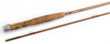 Farrow London “The Midge” split cane brook trout fly rod, 6ft 2pc line 4/5#, alloy reel fittings,