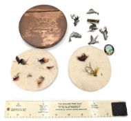 The Angler First Rule Approved by the London Angling Association, fishing and hunting badges and a