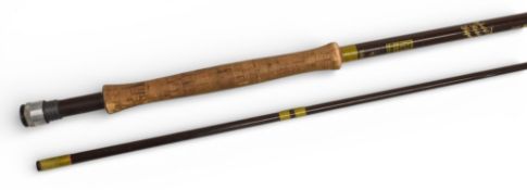 Hardy Alnwick Richard Walker Reservoir Superlite hollow glass trout fly rod, 9ft 3” 2pc line 7/8#,