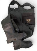 Set of Outlaw Neoprene Booted Chest Waders size 44/45 - Velco strap, and front pockets, in used