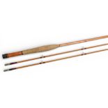 A scarce and fine J K Wheeldon split cane trout fly rod dated 4/5/94 (possibly his personal rod),