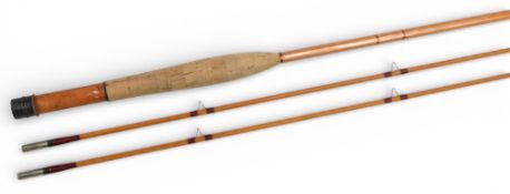 A scarce and fine J K Wheeldon split cane trout fly rod dated 4/5/94 (possibly his personal rod),