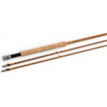 Millwards Fly Rover split cane trout fly rod, 9ft 5” 2pc with spare tip, alloy uplocking reel seat