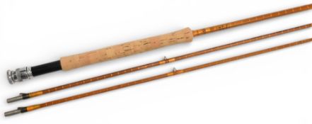 Millwards Fly Rover split cane trout fly rod, 9ft 5” 2pc with spare tip, alloy uplocking reel seat