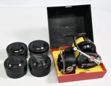 Garcia Mitchell 410 spinning reel, high speed model with torpedo handle, most original finish, c/w