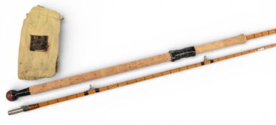 Scarce Hardy “The Nusea” Palakona boat rod No H15531, 9ft 6” 2pc, 28” handle with twin locking alloy