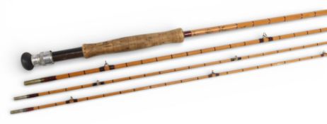 Hardy Alnwick “The Gold Medal” Palakona split cane trout fly rod, 9ft 6” 3pc line 6# with spare