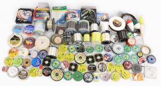 Fishing Tackle Accessories: nylon line leaders, mostly used reels with unused items of Fairplay
