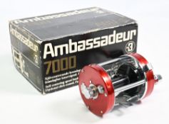 Abu Ambassadeur 7000 multiplier reel seat No 791 201, counter balanced handle, star drag, spindle