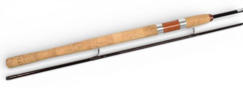 Rare J W Young Ray Walton barbel rod, 11’ 2 piece carbon, 1.6lb TC, burgundy whipped guides,