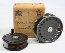 Hardy Bros “The St George” alloy sea trout fly reel, with spare spool, 3 ¾” ventilated spool, 2