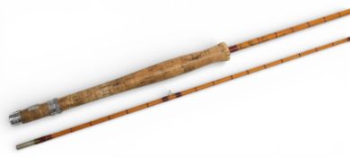 Hardy Alnwick “The J J H Triumph” Palakona split cane trout fly rod No H59.114, 8ft 9” 2pc line