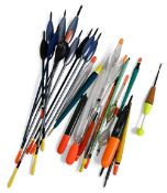 Clear Tube with over 25 medium wagglers and pike floats by Britannia, Drennan, Pasurello and Middy