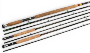Bob Church & Co, Northampton Rutland, carbon fly rod, 10ft 2pc line 8/10#, uplocking reel seat,
